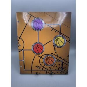 Vintage Basketball Portfolio Pocket Folder Court & Plays Fantasy Basketball